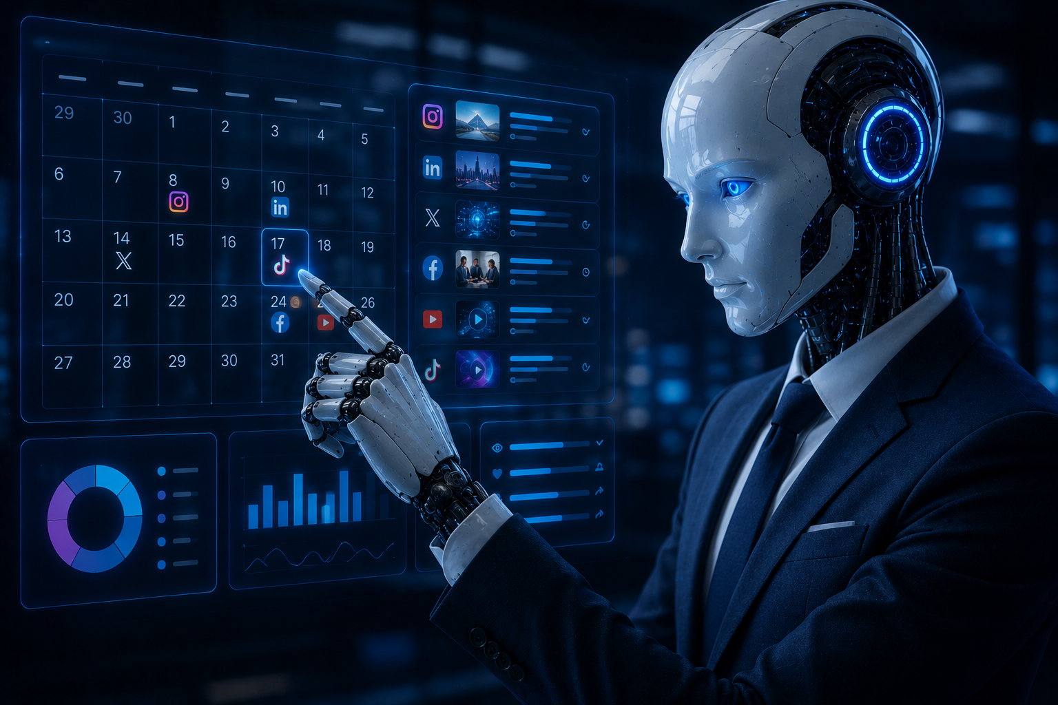 Contenido digital, redes sociales y programación automatizada con inteligencia artificial