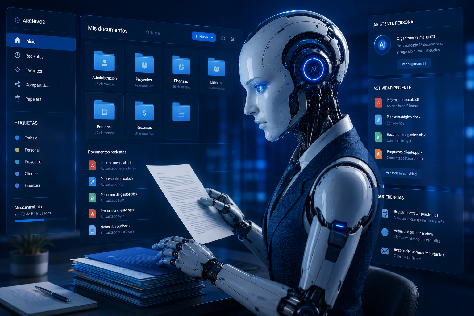 Conocimiento empresarial digital organizado mediante inteligencia artificial
